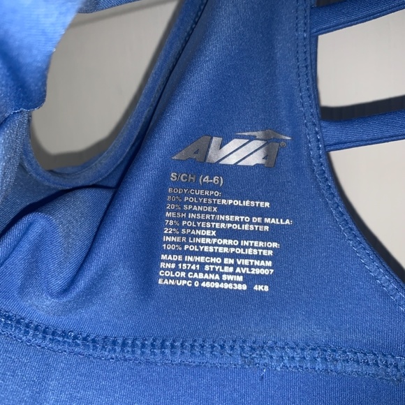 Blue sports bra with cross back - Picture 3 of 3